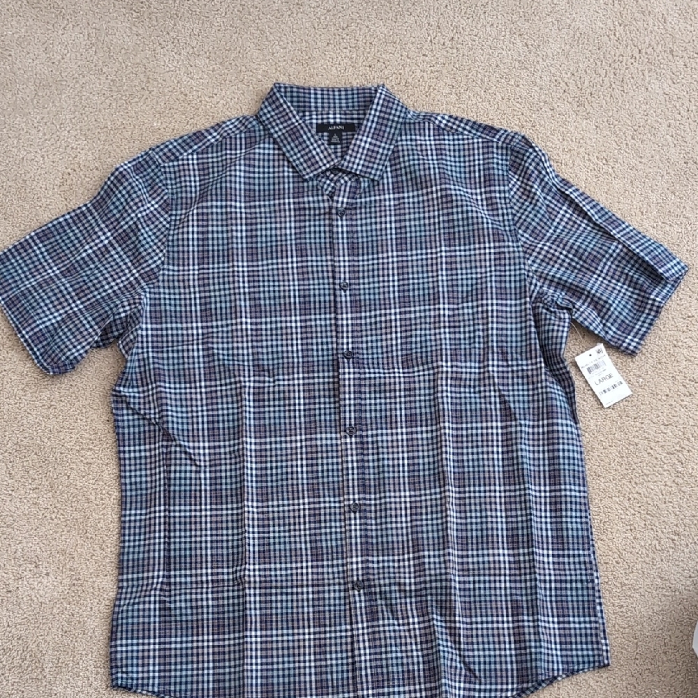 (Final Price)Alfani Blue Casual Button Down Shirt